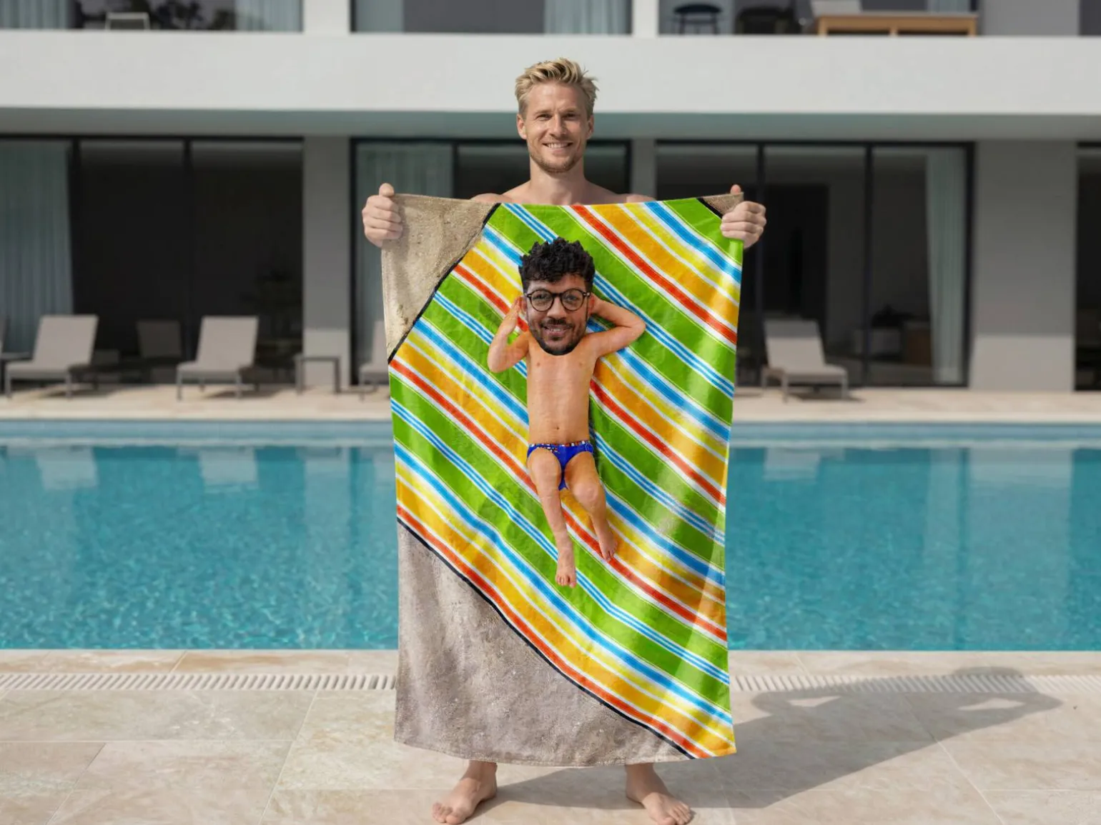 Badehåndklæde med Eget Foto - Sjovt Tryk
