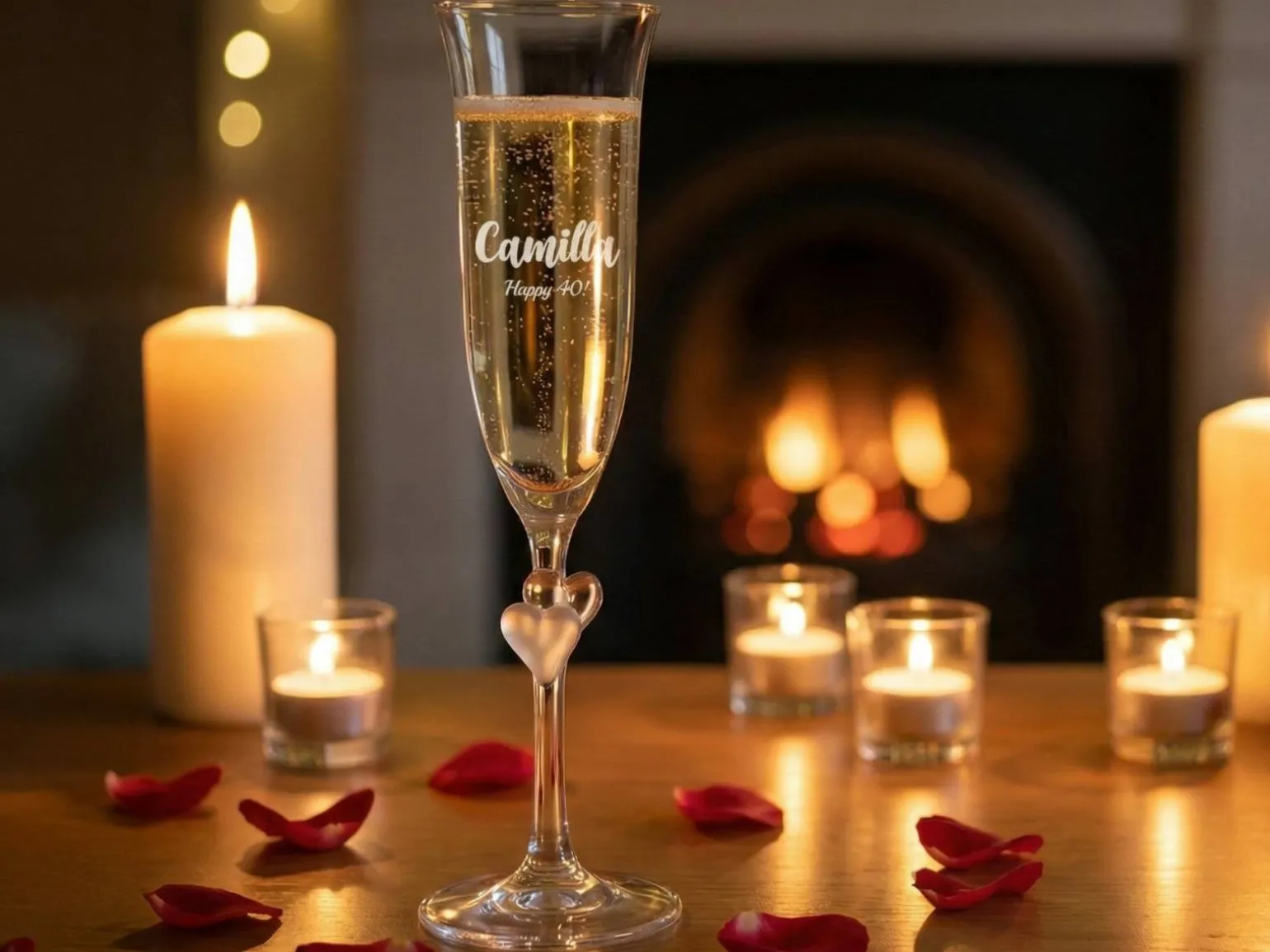 Champagneglas L'Amour med Gravering - Egen Tekst