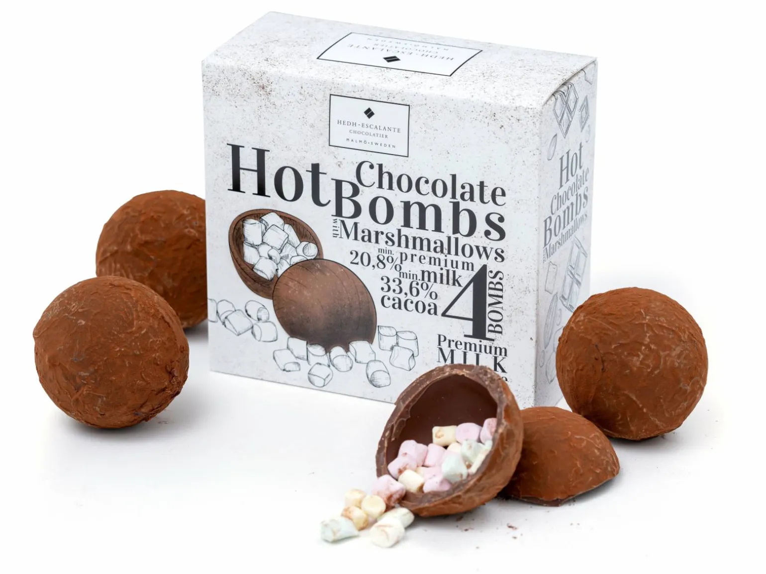 Chokoladebomber til Varm Chokolade 4-pak