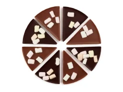 Chokoladepizza med skumfiduser