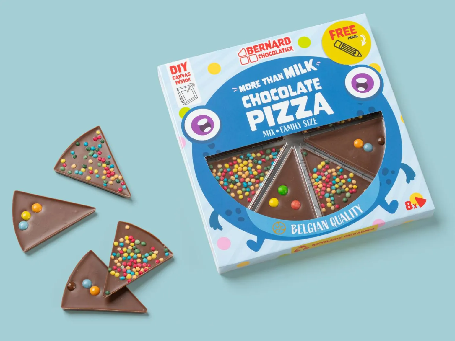 Chokoladepizza med Slik