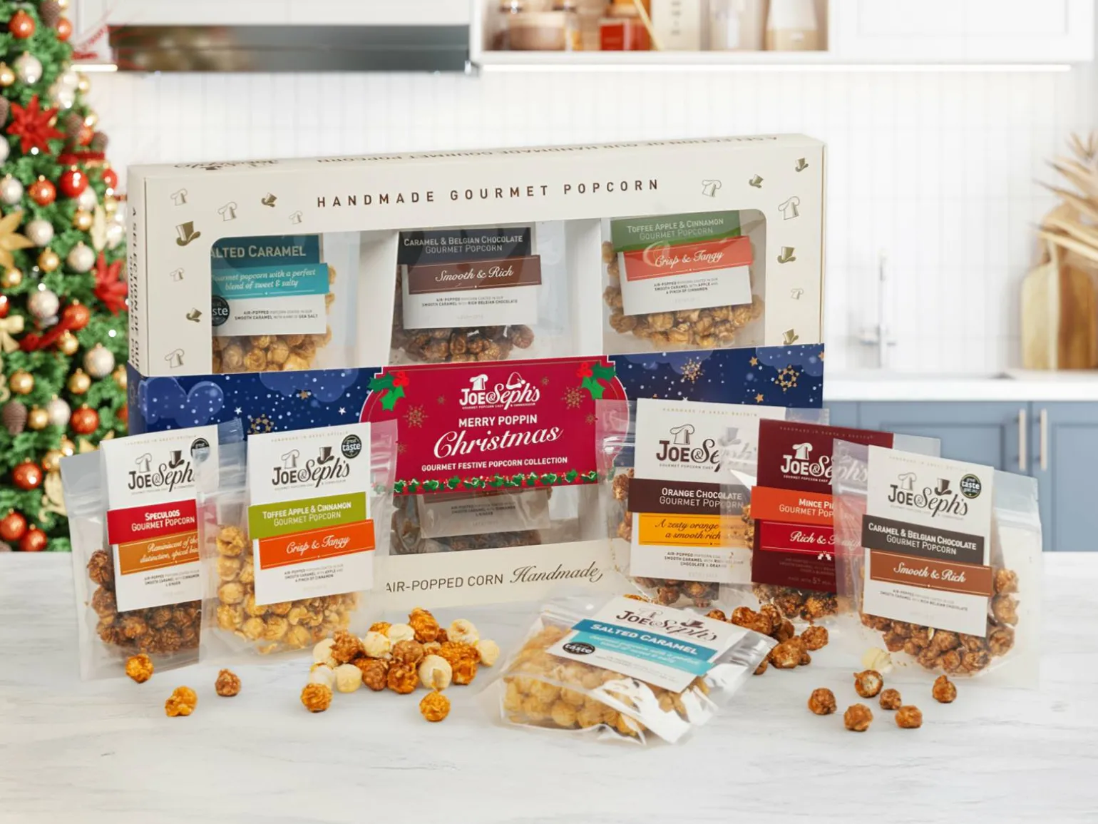 Christmas Selection Gaveæske med Popcorn - Joe & Seph's