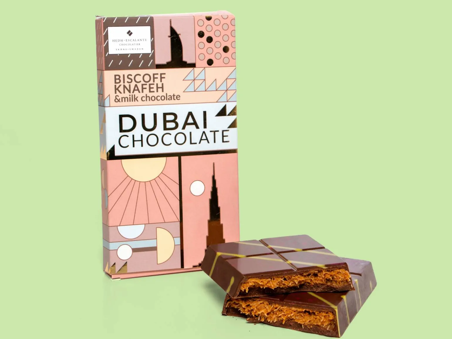 Dubai Chokolade Biscoff, Knafeh & Milk Chocolate