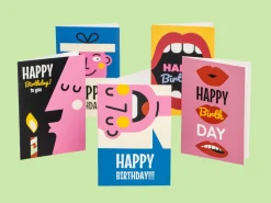 Fødselsdagskort Happy Birthday - 10-pak