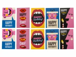 Fødselsdagskort Happy Birthday - 10-pak