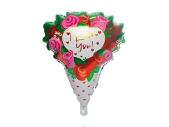Folieballon Blomsterbuket I Love You
