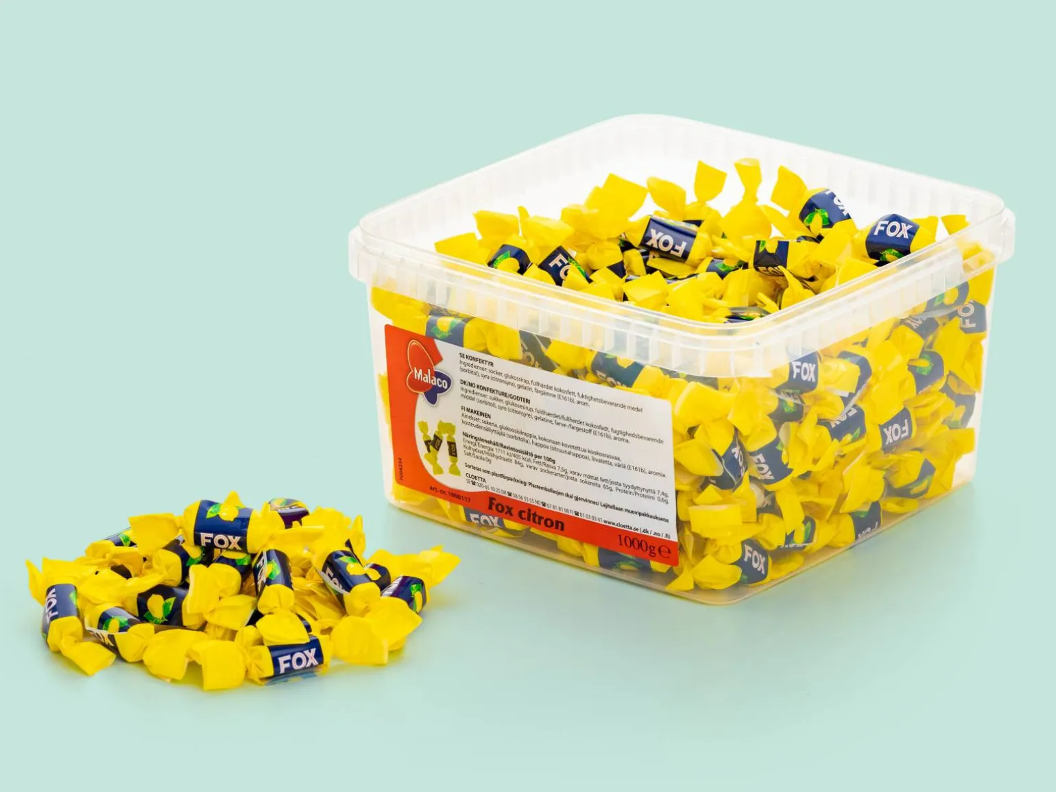 Fox Citron Bland-selv slik i kasser 1 kg