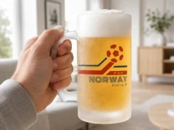 Frostet ølglas med eget design - Fodbold-VM