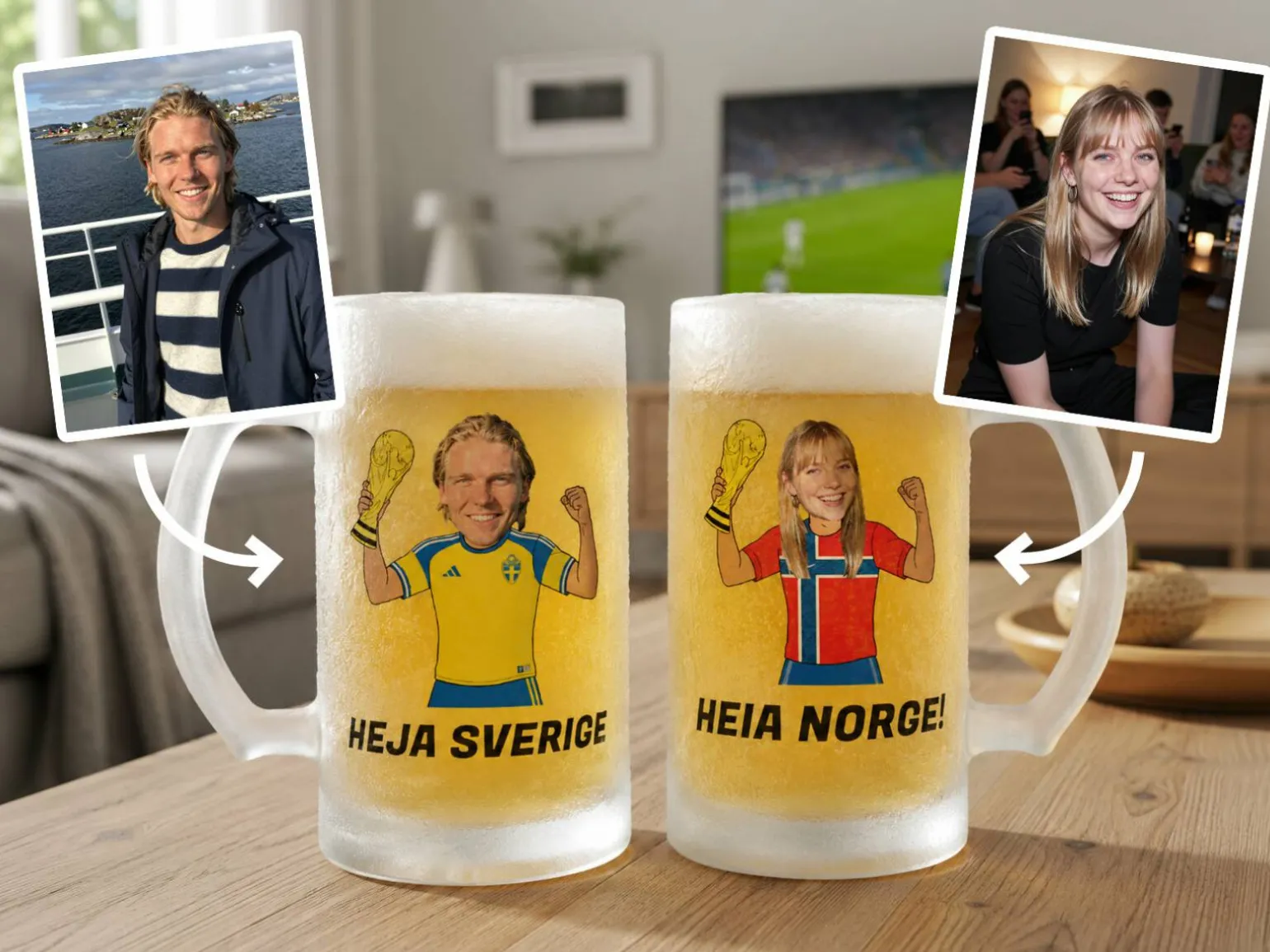 Frostet ølglas med eget design - Fodbold-VM