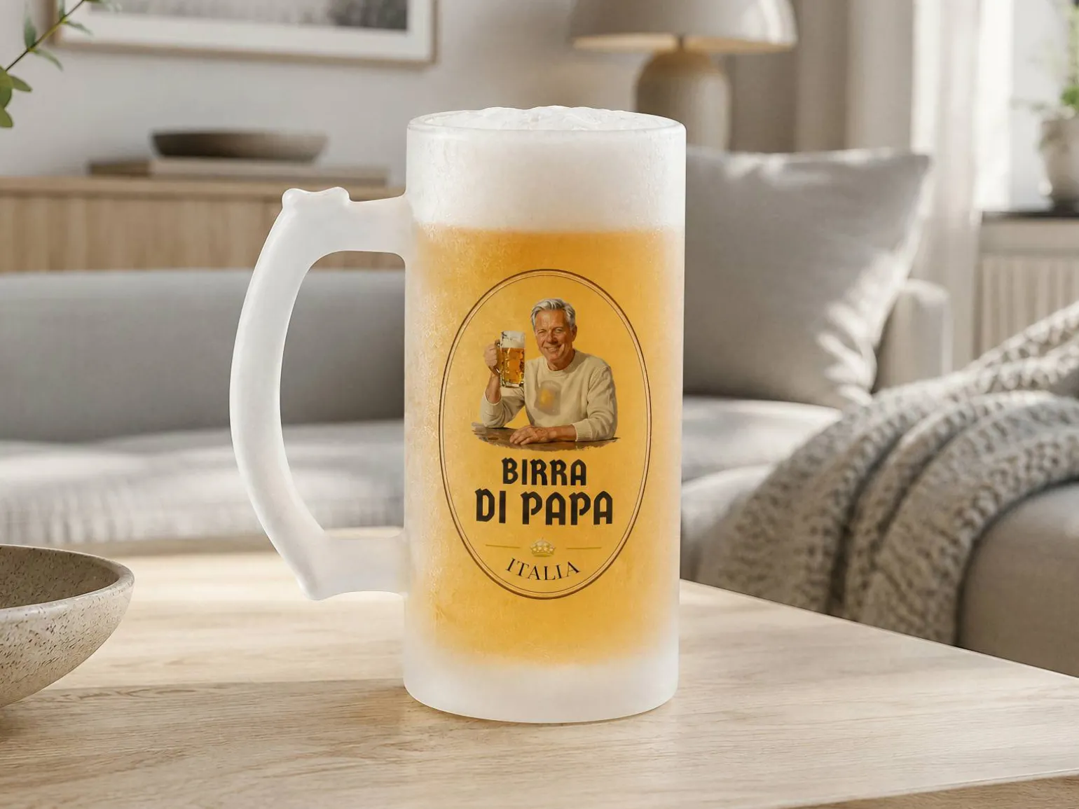 Frostet ølglas med eget foto - Øldesign