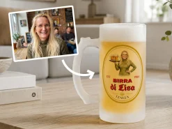 Frostet ølglas med eget foto - Øldesign