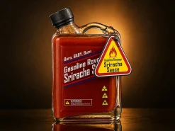 Gas tank sriracha hot sauce - Thoughtfully