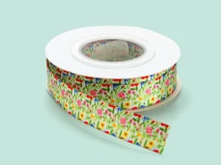 Gavebånd Satin 15m - Sommerblomster