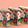 Gaveposer 3-pak - Lyserøde blomster - Store