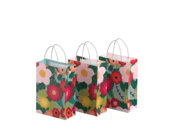 Gaveposer 3-pak - Lyserøde blomster - Mellem