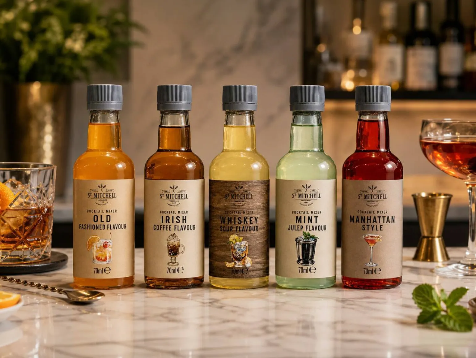 Gaveæske med drinksmixere: Whiskey cocktail mixers - Thoughtfully