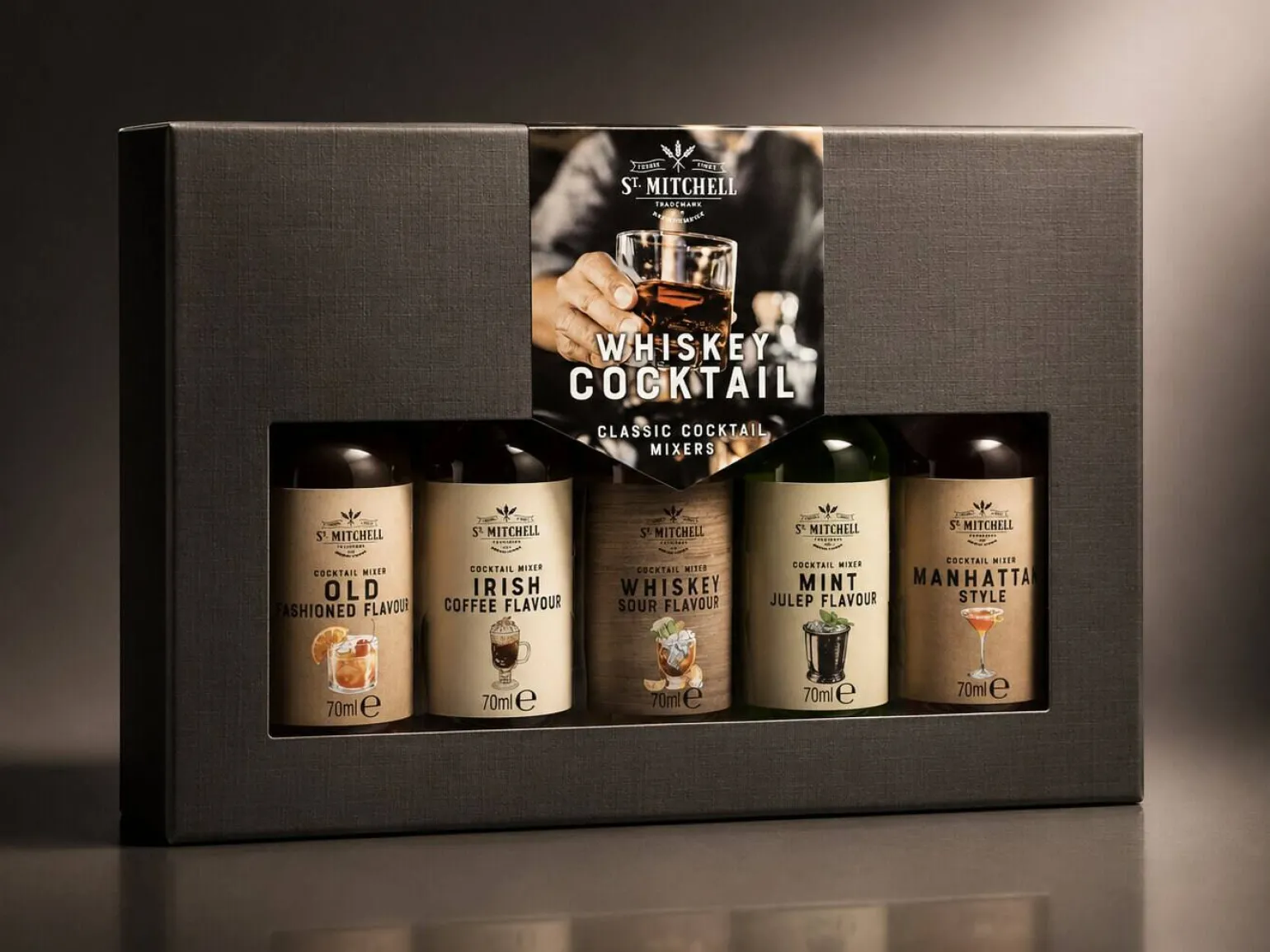 Gaveæske med drinksmixere: Whiskey cocktail mixers - Thoughtfully