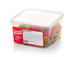 Hugorme Frugt Bland-selv slik i kasser 2 kg