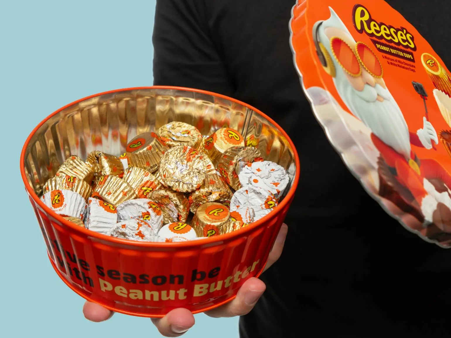 Juleblikdåse med Reese's Peanut Butter Cups