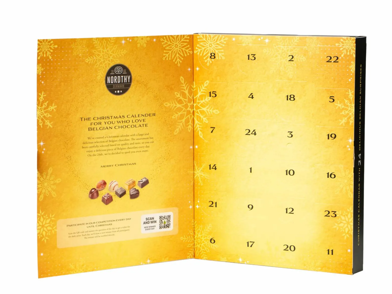 Julekalender med Belgisk Chokolade fra Nordthy