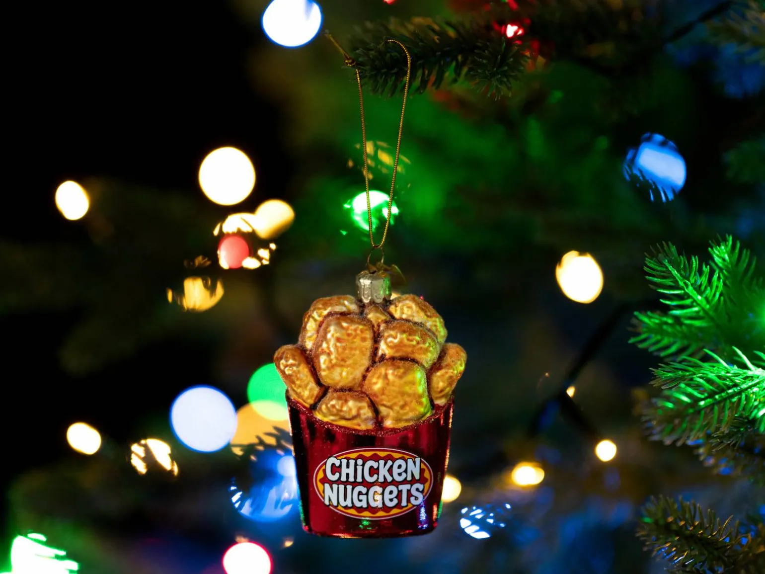 Juletræspynt Chicken Nuggets