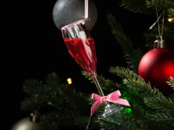 Juletræspynt Rosa Champagne Glas