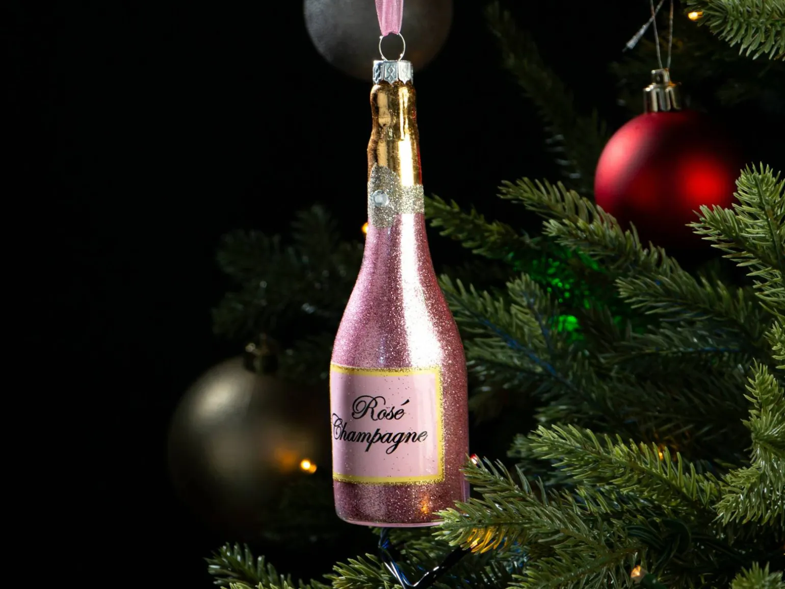 Juletræspynt Rosé Champagneflaske
