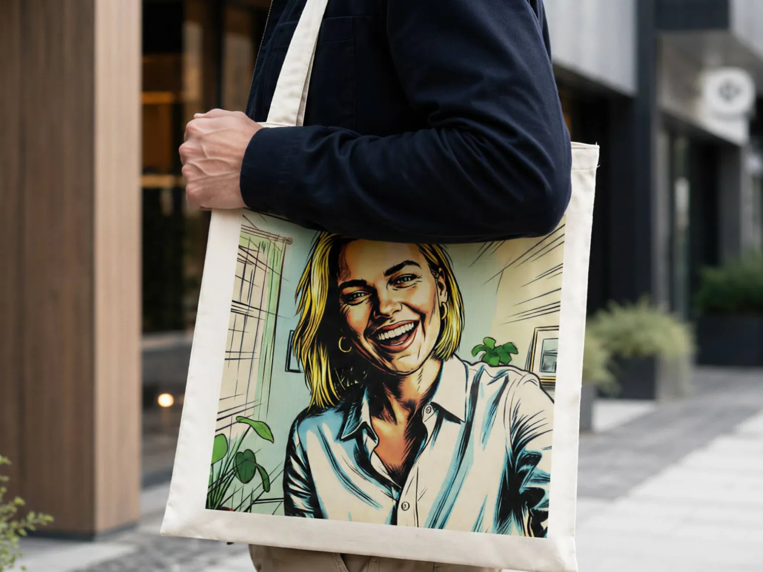Mulepose med foto - AI-tryk