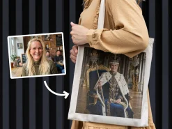 Mulepose med foto - Kongeligt portræt