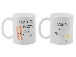 2-pak Krus med tryk - Don't Go Bacon My Heart. I Couldn't If I Fried