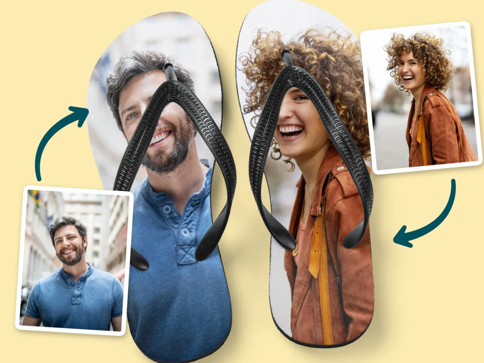 Personlige flip-flops med billeder