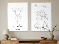 Personlig plakat med line art