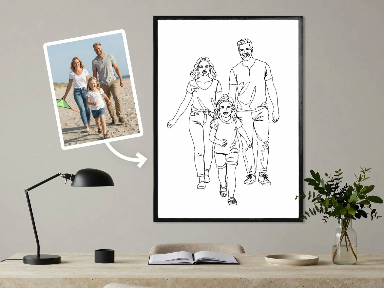 Personlig plakat med line art