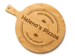 Personlig Serveringsbræt i Træ med Gravering - Pizza
