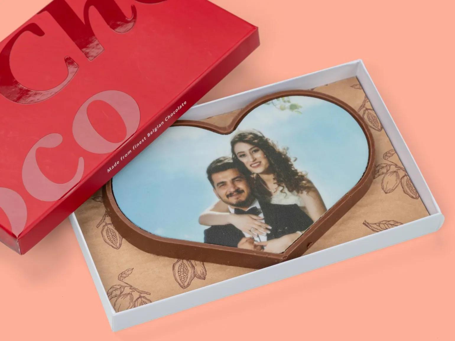 Personligt Chokoladehjerte med eget foto