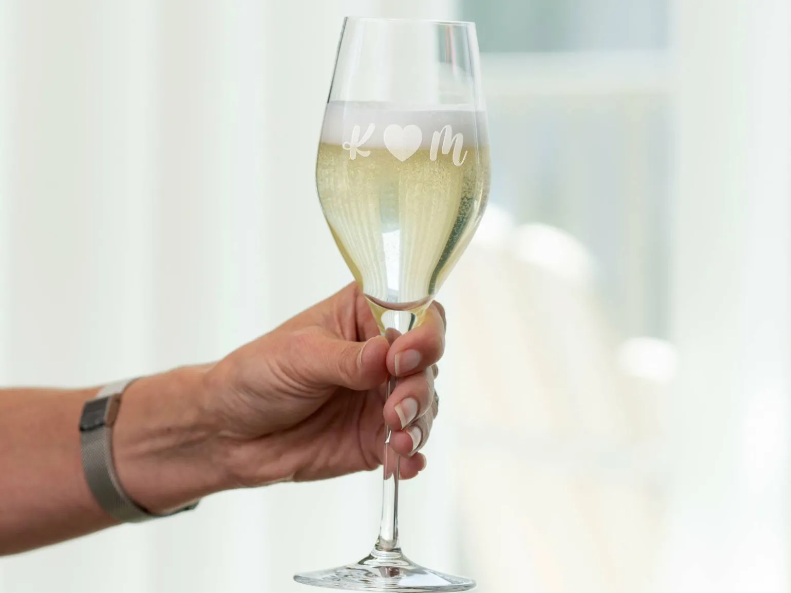 Personligt Spiegelau Champagneglas med Gravering - Initialer
