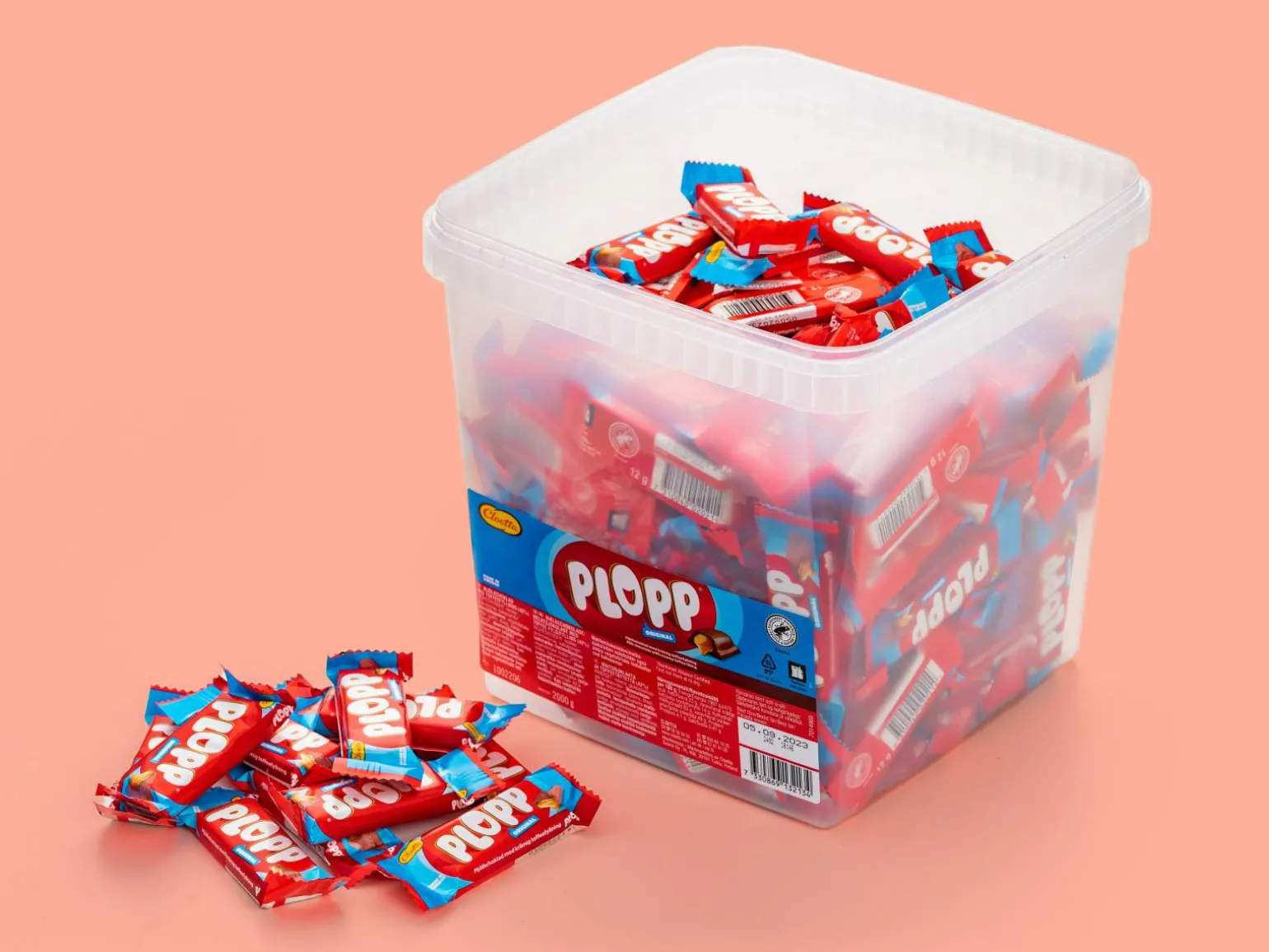 Plopp Bland-selv slik i kasser 2 kg
