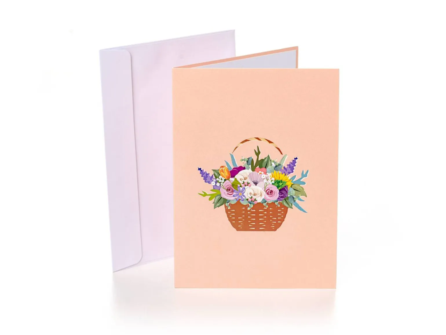 Pop Up-kort - Blomster i Kurv