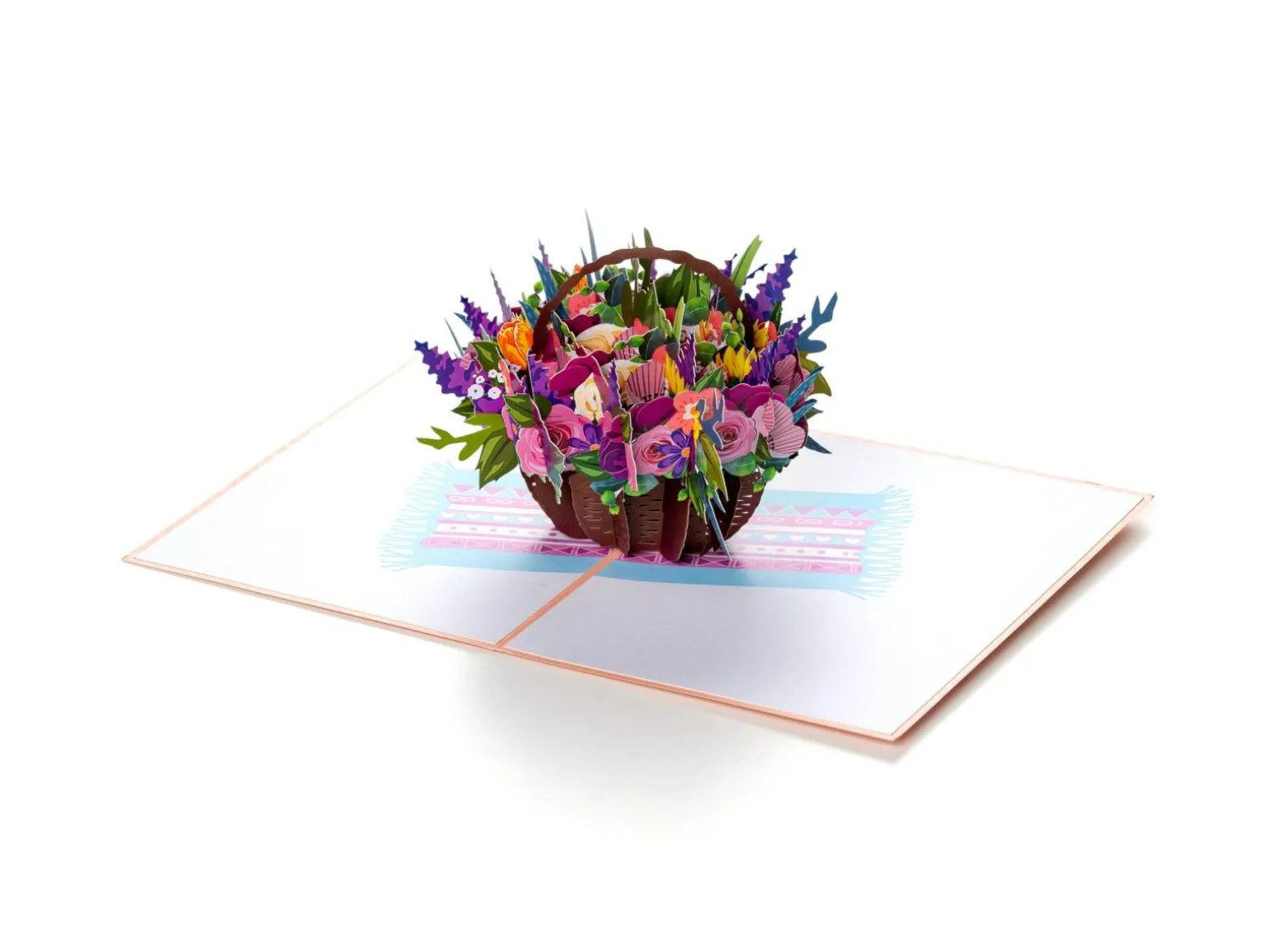 Pop Up-kort - Blomster i Kurv