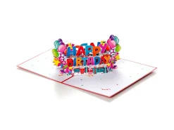 Pop Up-kort - Happy Birthday (rødt kort)