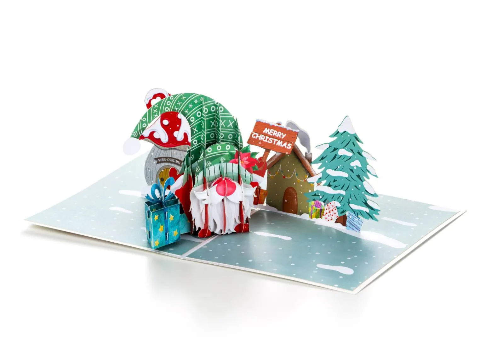 Pop Up kort - julekort med julemanden