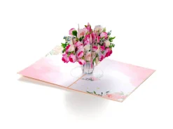 Pop up-kort – Rosenbuket
