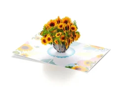 Pop up-kort – Solsikkebuket