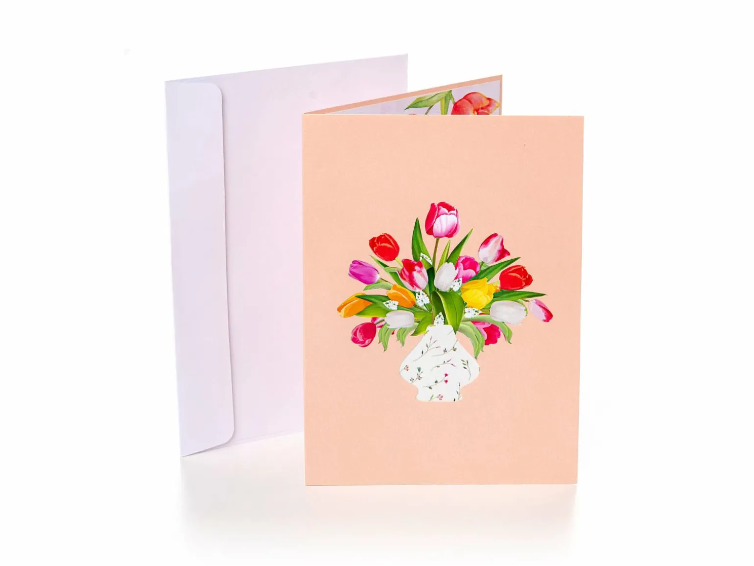 Pop up-kort – Tulipanbuket