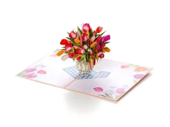 Pop up-kort – Tulipanbuket