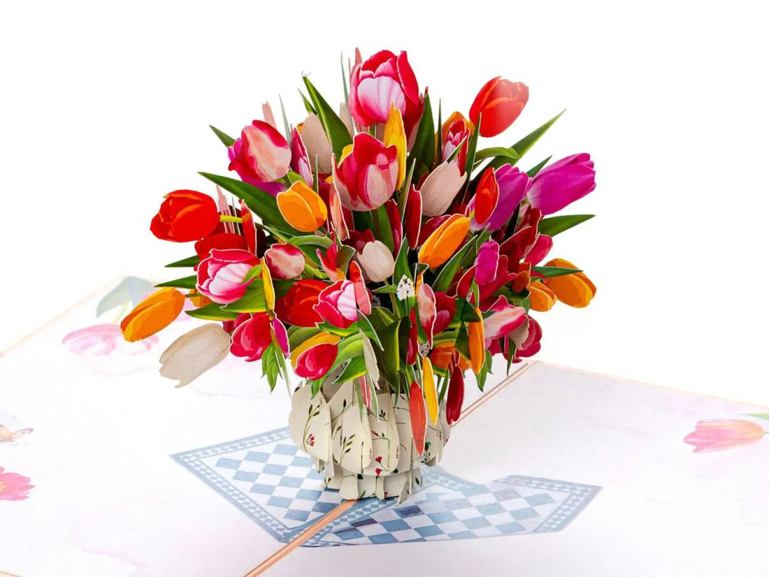 Pop up-kort – Tulipanbuket