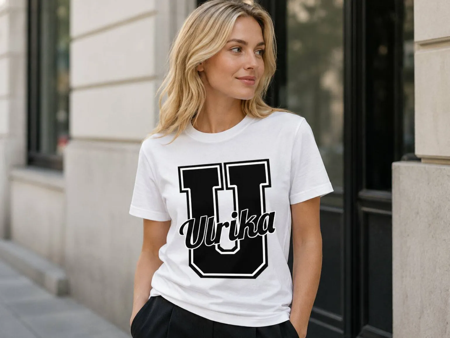 Premium T-shirt med egen tekst