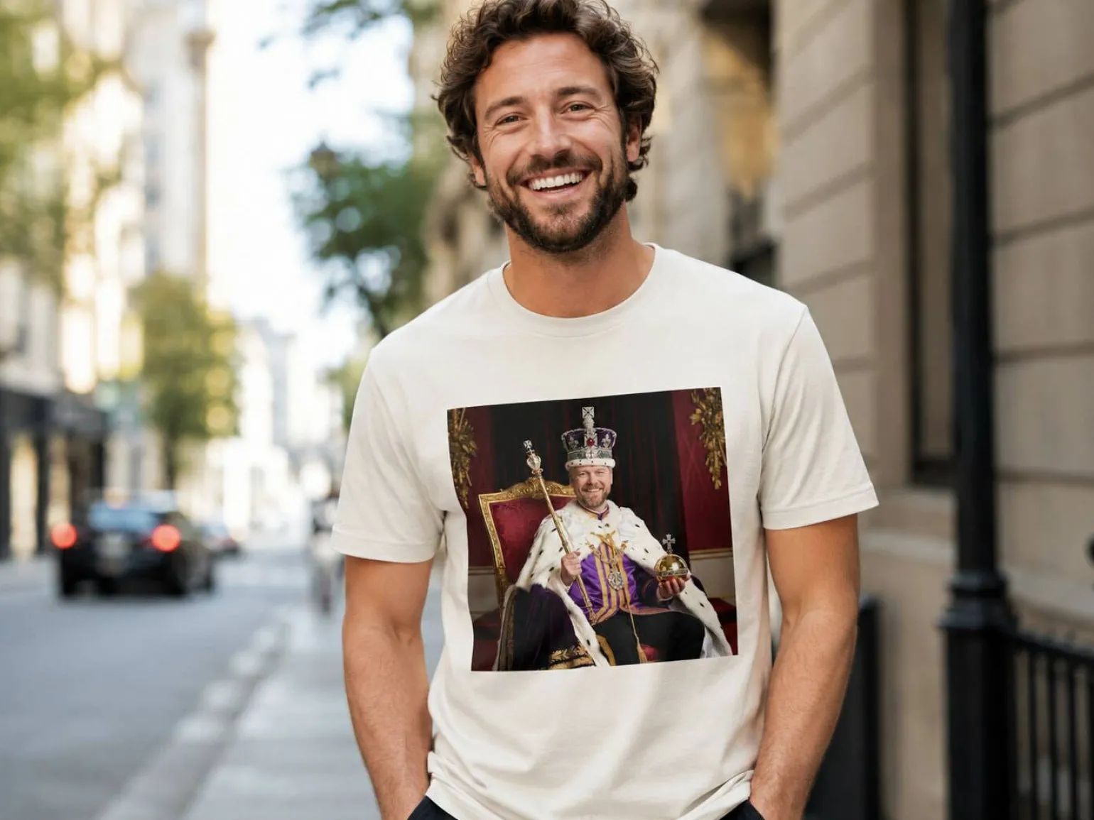 Premium T-shirt med foto - Kongeligt portræt