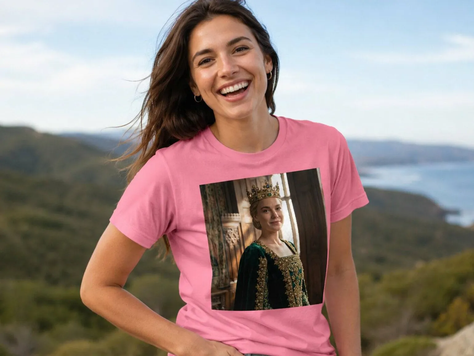 Premium T-shirt med foto - Kongeligt portræt