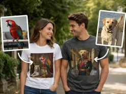 Premium T-shirt med foto - Kongeligt dyreportræt